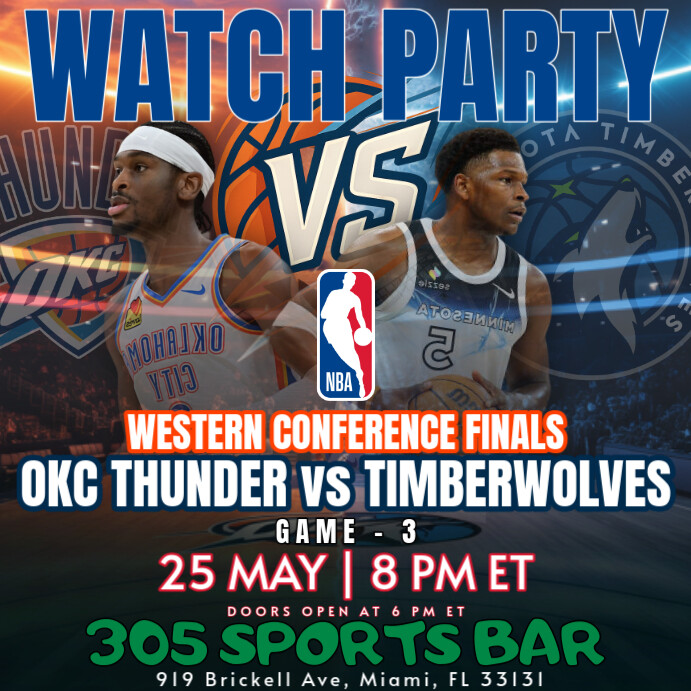 NBA Western Conference Finals 2025: OKC Thunder vs Timberwolves Watch ...