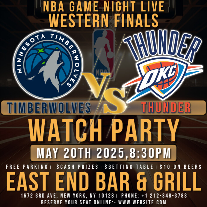 NBA Western Finals Watch Party Timberwolves Vs Thunder 2025 Instagram ...