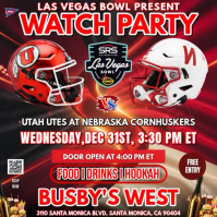 Ncaa Football (fbs I) 2025 Srs Distribution Las Vegas Bowl :15 Utah Utes Vs Nebraska Cornhuskers Instagram Post template