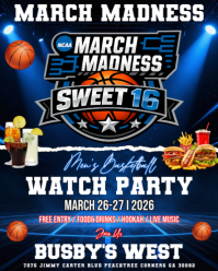 NCAA March Madness 2026: Sweet 16 Watch Party Instagram Portrait template