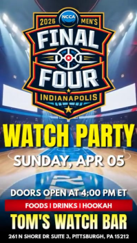 NCAA Men's Final Four Watch Party Instagram Story Video Instagram-verhaal template