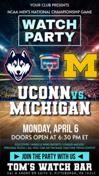 NCAA Men's National Championship Game Watch Party Instagram Story template