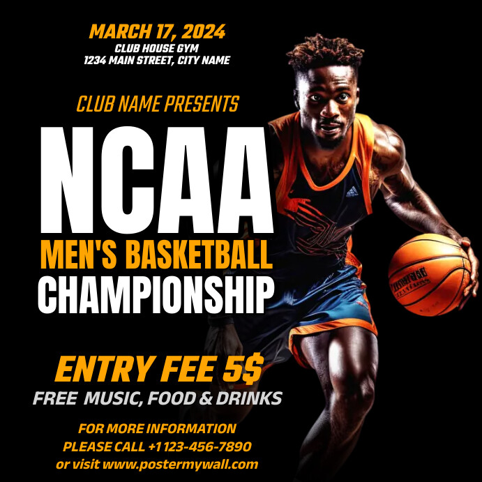 NCAA Men's Basketball Championship Template | PosterMyWall