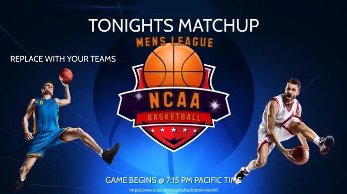 NCAA MEN'S COLLEGE BASKETBALL SCHEDULE VIDEO Digital Display (16:9) template