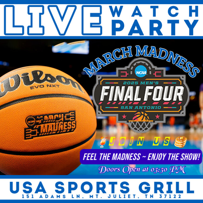 NCAA: March Madness 2025 Watch Party Instagram Post Tamplate Wpis na Instagrama template