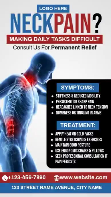 Modèle Neck Pain Relief | PosterMyWall