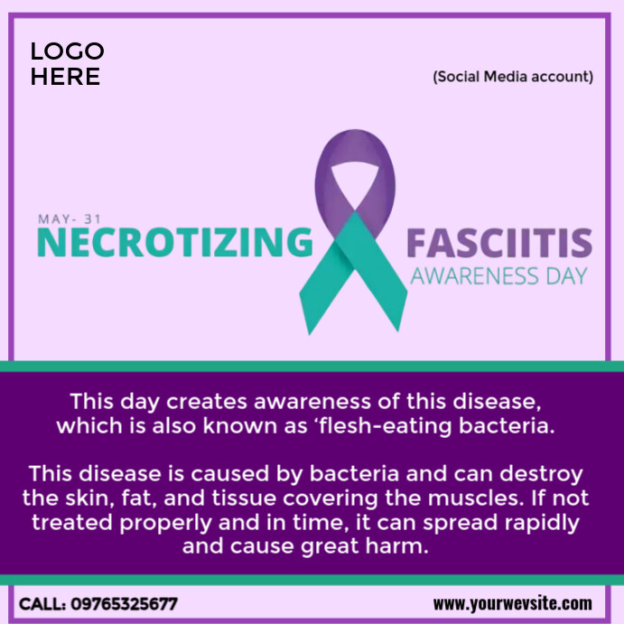 necrotizing fasciitis awareness day Instagram Post template