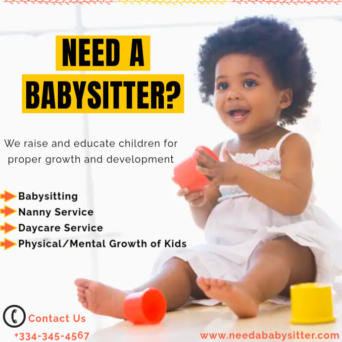 Need A Babysitter Template PosterMyWall