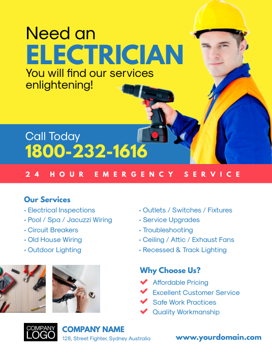 Need An Electrician Business Flyer Template Postermywall