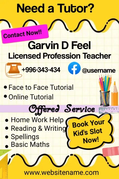 Need Tutor,Teacher,Academy,Teaching Poster template