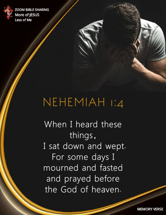 NEHEMIAH 1:4 Løbeseddel (US Letter) template