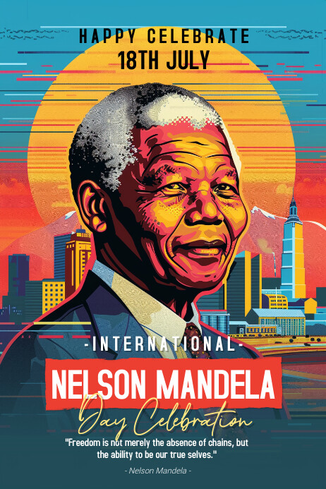 Nelson Mandela Day Celebration Poster Templat template