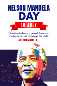 Nelson mandela day Poster template