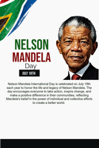nelson mandela day Poster template