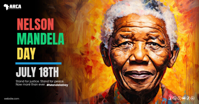 Nelson Mandela Day Stand for Justice Stand for Peace Facebook Gedeelde Prent template