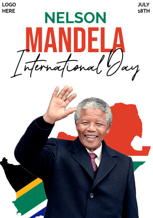 Nelson Mandela Editable Post A4 template