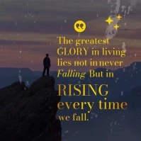 Nelson mandela falling and rising quote Instagram Post template
