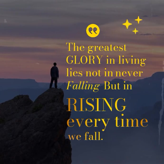 Copy of Nelson mandela falling and rising quote | PosterMyWall