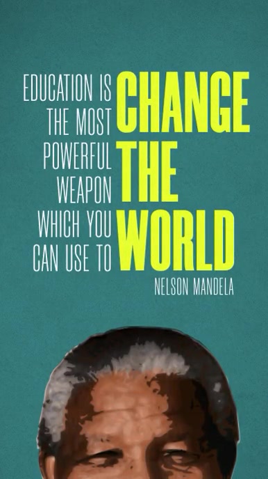 Nelson Mandela quote modern insta story เรื่องราวบน Instagram template