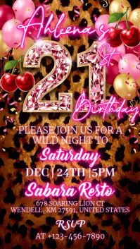 Neon 21st Birthday Party Instagram Story Video template