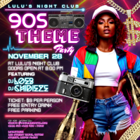 Neon 90’s Theme Party Bash Wpis na Instagrama template