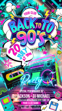 Neon 90s Party Instagram Story template