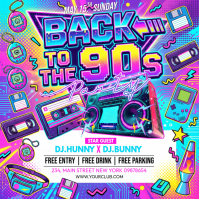 Neon 90s Party Square Vierkant (1:1) template