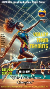Neon A High-energy And Dynamic Flyer For Volley Team Tryouts Instagram Story Indaba yaku-Instagram template