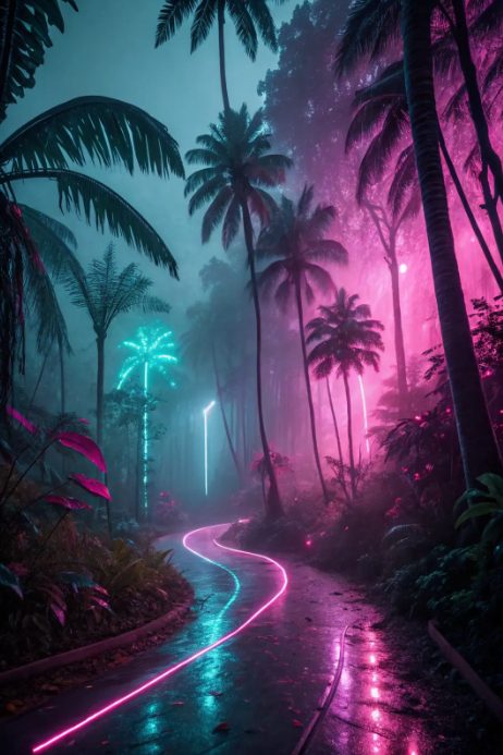 Neon Abstract Background Poster template
