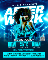 Neon After Work Music Event Instagram Portrait template