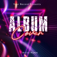 neon album cover template