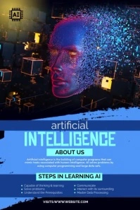 Neon Artificial Intelligence Pinterest Graphi template