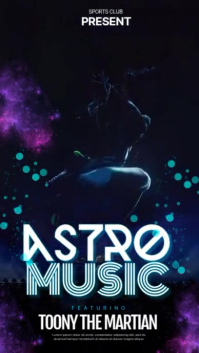 Neon Astro Intergalactic Music Show Instagram Story template