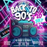 Neon Back To 90's Instagram Post template