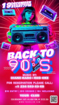 Neon Back To 90's Instagram Reel template