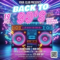 Neon Back To 90's Square (1:1) template