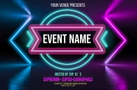 Neon Background Banner 4' × 6' template