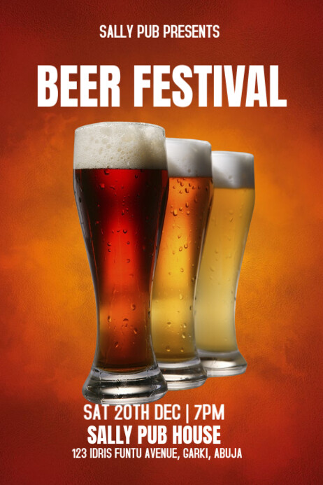 Neon Beer Festival  Poster Cartaz template