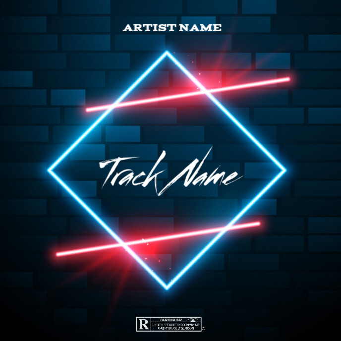 Neon Best Cover Album Music Art Trap Mixtape Rap  Album Cover template