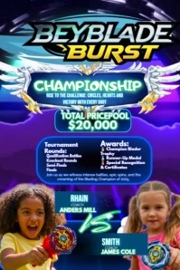 Neon Beyblade Tournament Poster template