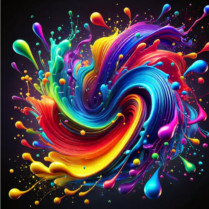 Neon Black 3d Color Splash  Instagram Post template