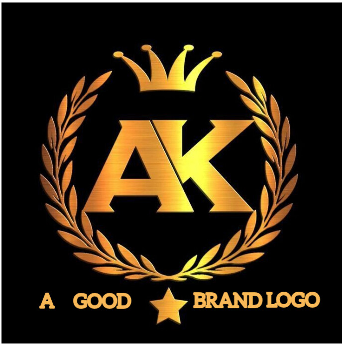 Neon black and gold AK brand logo Instagram Post Template PosterMyWall