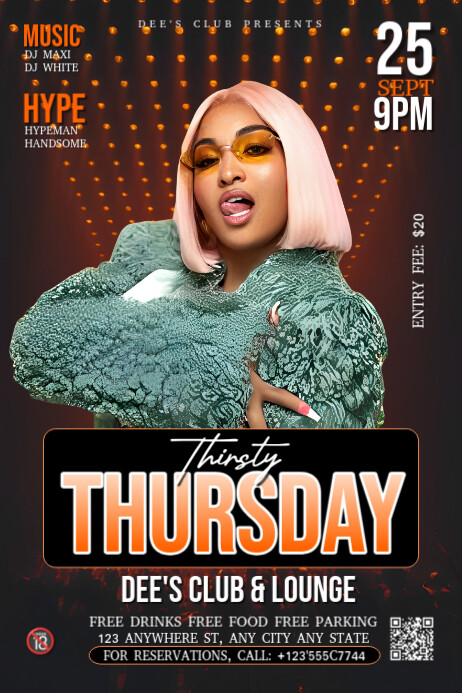 Neon Black And Red Background Gradient Thirsty Thursday  Poster Iphosta template