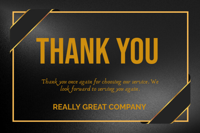 Neon Black Gold Simple Luxury Thank You Card Label Template | PosterMyWall