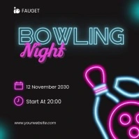 neon bowling night template Kvadrat (1:1)