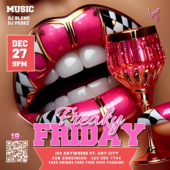 Neon Brown Background Gradient Freaky Friday Instagram Post Template ...