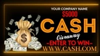 Neon Cash Giveaway Social Media Digital Display (16:9) template