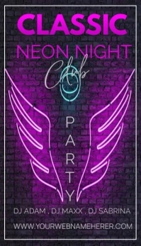 Neon Classic Neon Night Business Card Carte de visite template