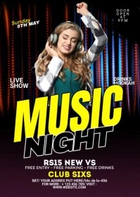 Neon Club Party A6 template