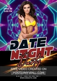 Neon Club Party Flyer A1 template